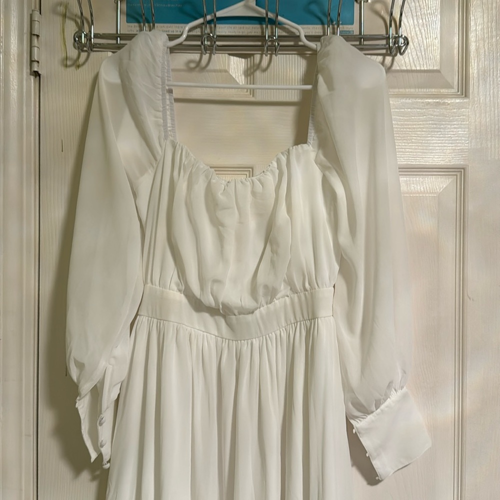 White floor length maxi dress from shein, worn only once